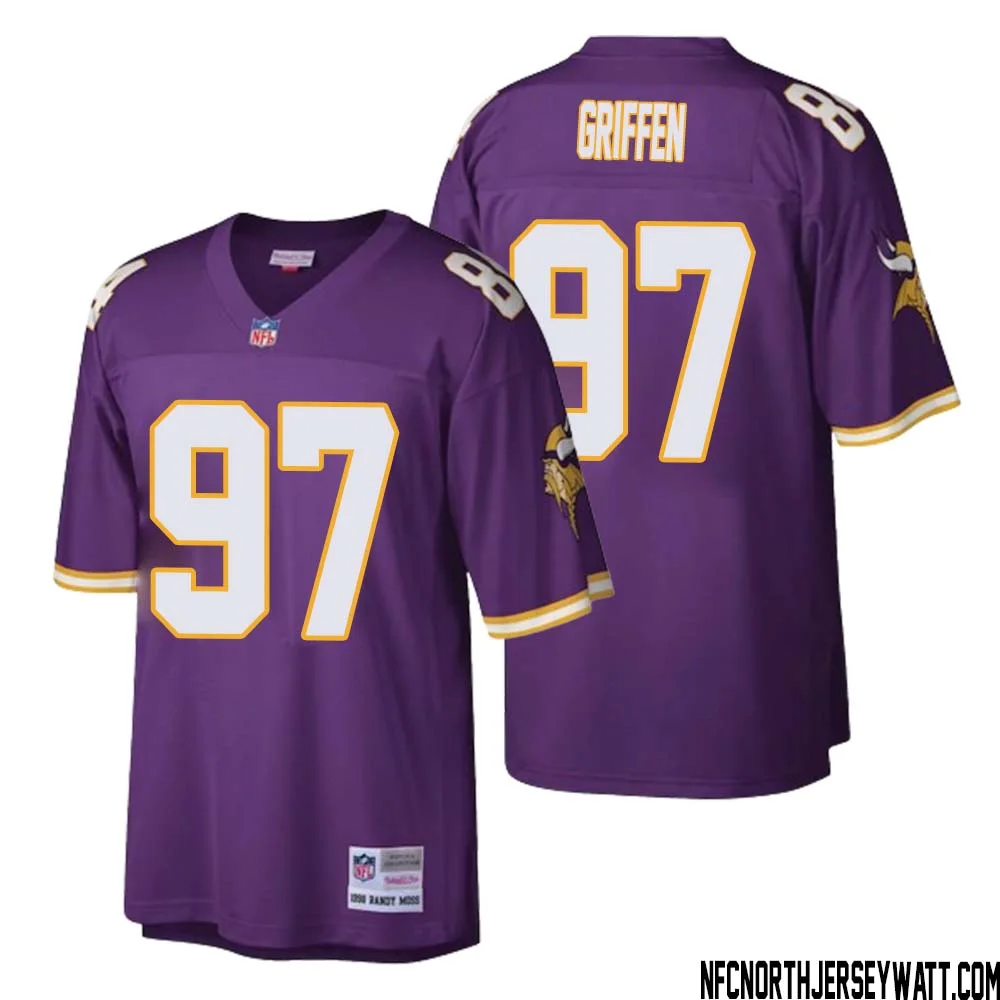 Everson Griffen No 97 Men Mitchell Ness Purple Minnesota Vikings Retired Player Legacy Replica Jersey 1