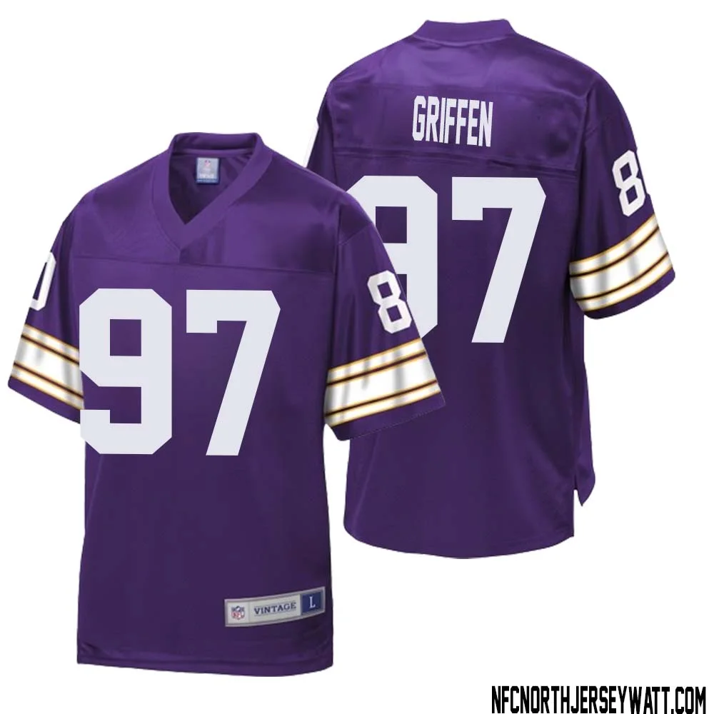 Everson Griffen No 97 Men NFL Pro Line Purple Minnesota Vikings Retired Player Replica Jersey 1