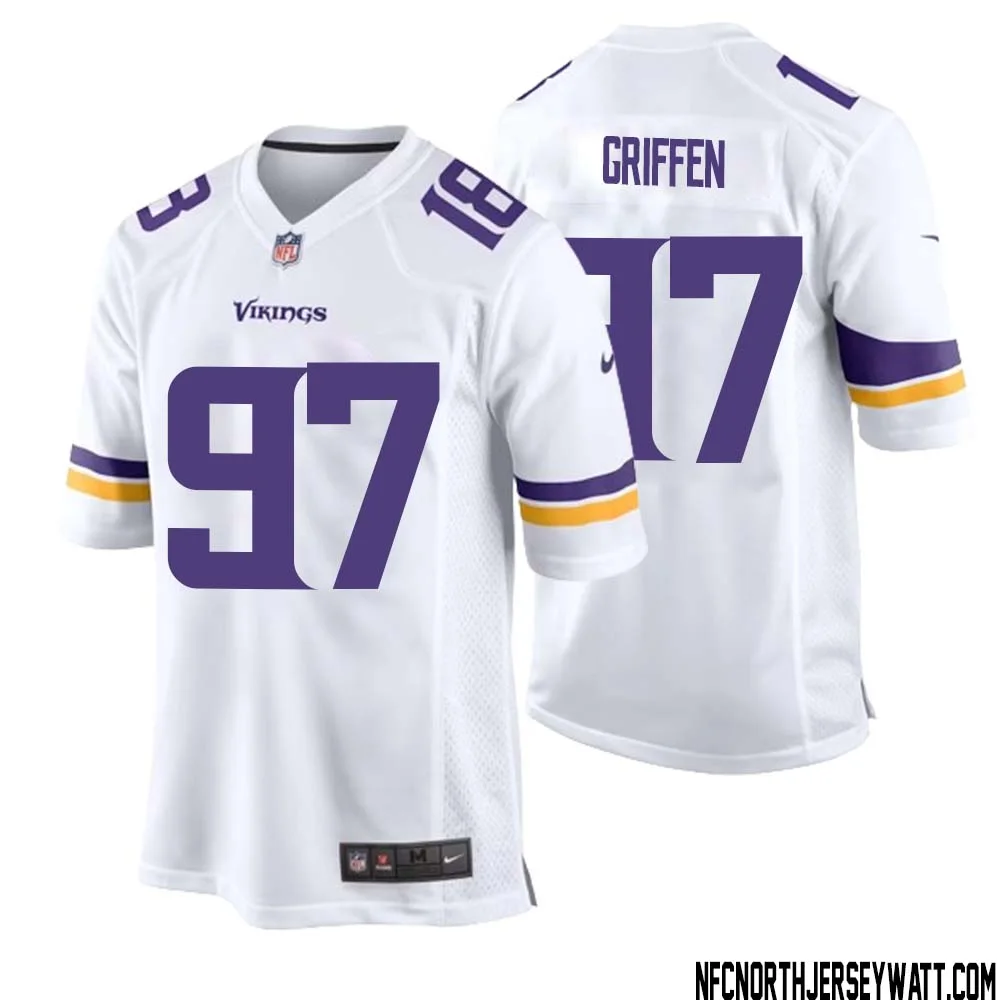 Everson Griffen No 97 Men White Minnesota Vikings Game Player Away Jersey