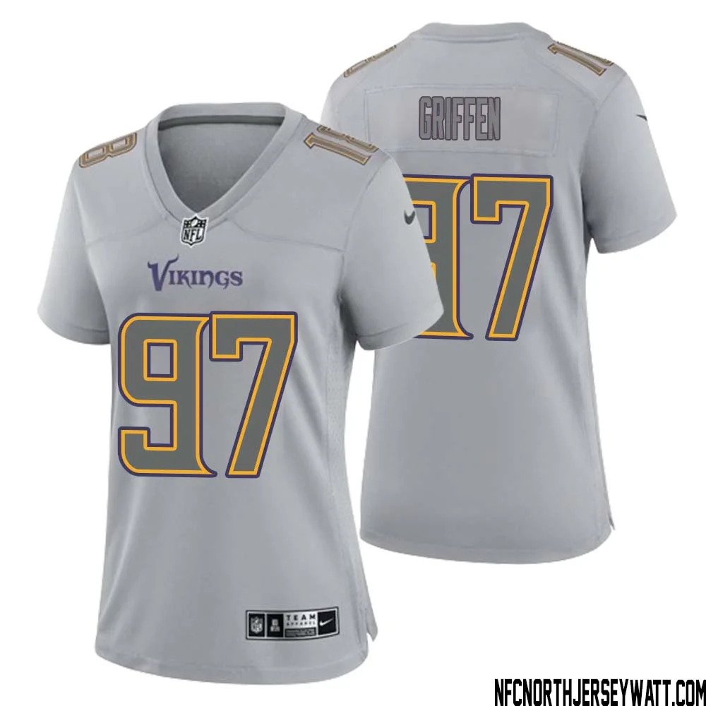 Everson Griffen No 97 Women Gray Minnesota Vikings Atmosphere Fashion Game Jersey