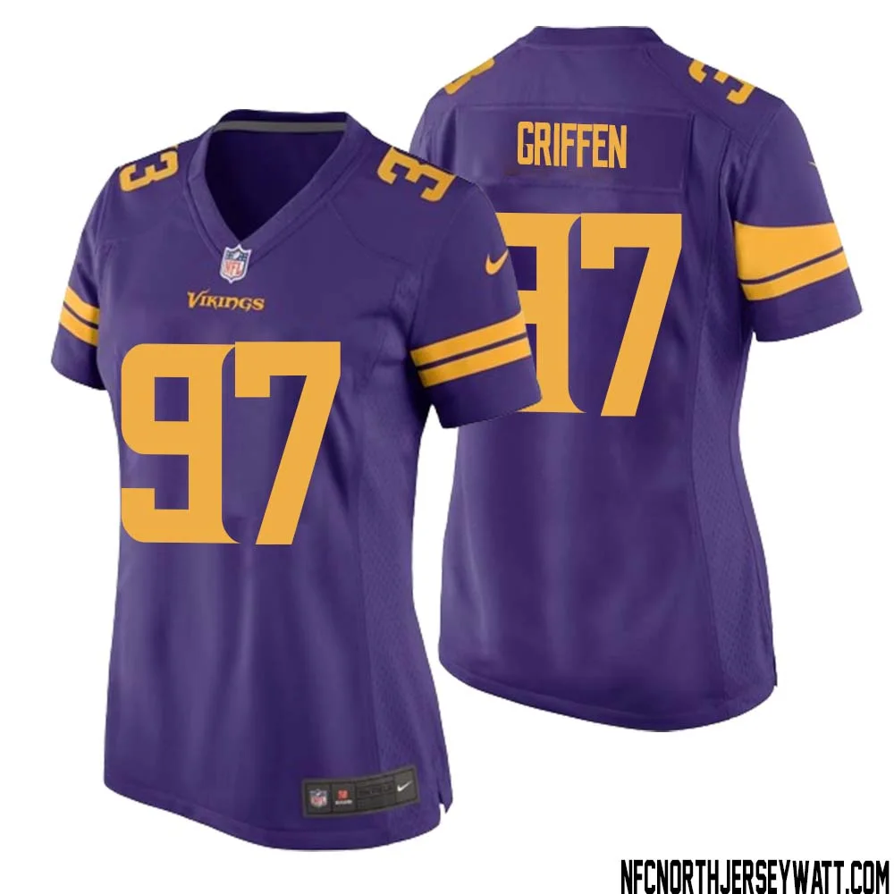 Everson Griffen No 97 Women Purple Minnesota Vikings Alternate Game Jersey 1