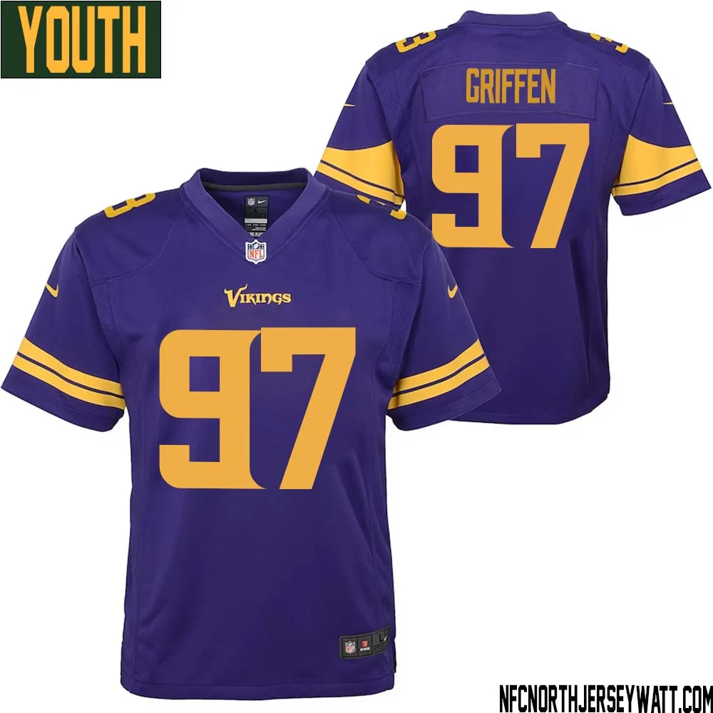 Everson Griffen No 97 Youth Purple Minnesota Vikings Color Rush Vapor Untouchable Limited Jersey 1