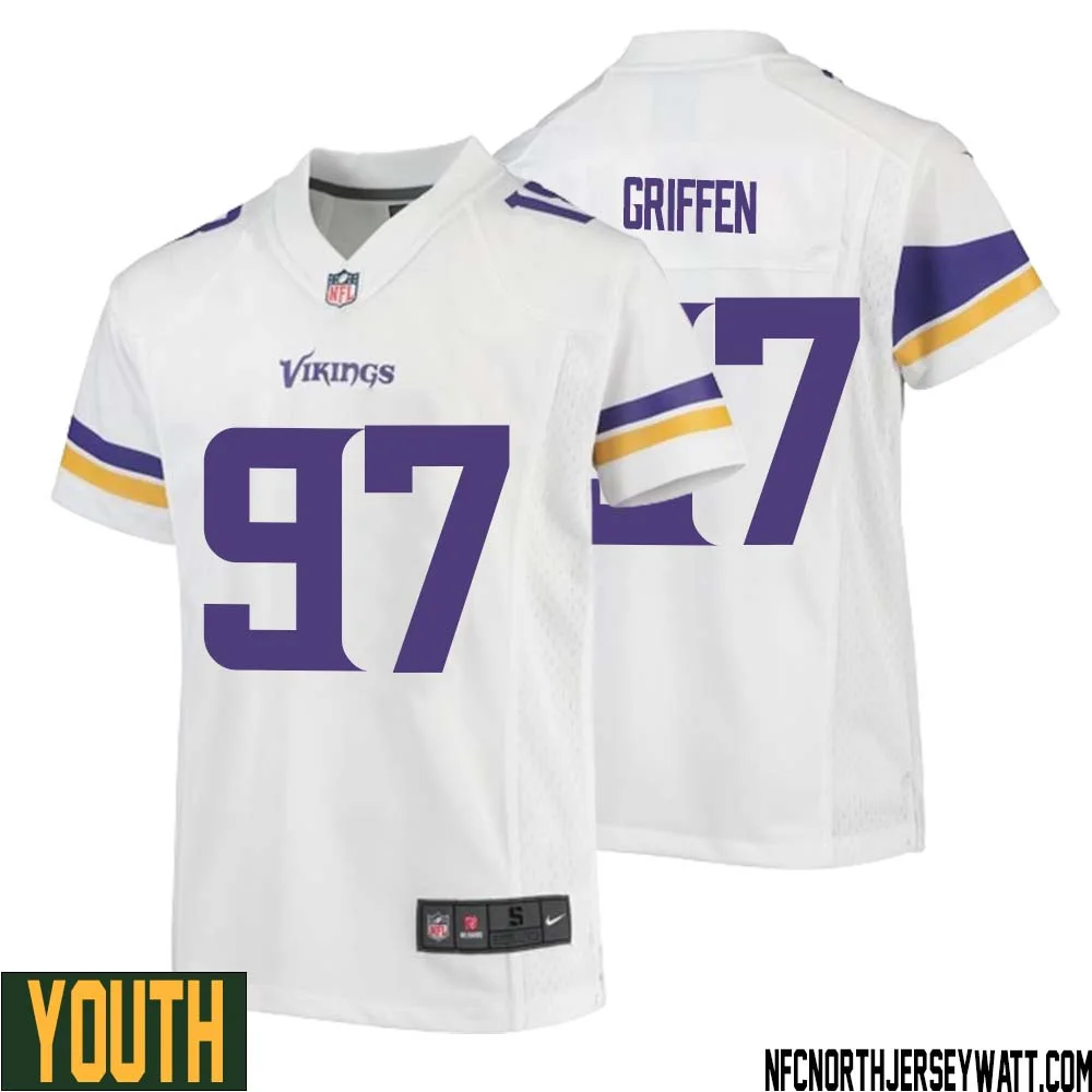 Everson Griffen No 97 Youth White Minnesota Vikings Game Player Away Jersey 1