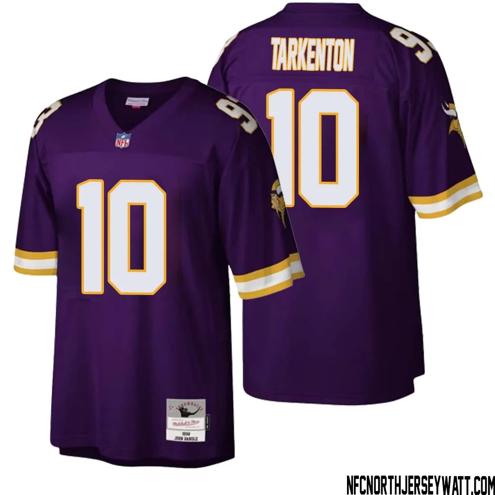 Fran Tarkenton No 10 Men Mitchell Ness Purple Minnesota Vikings Legacy Replica Jersey