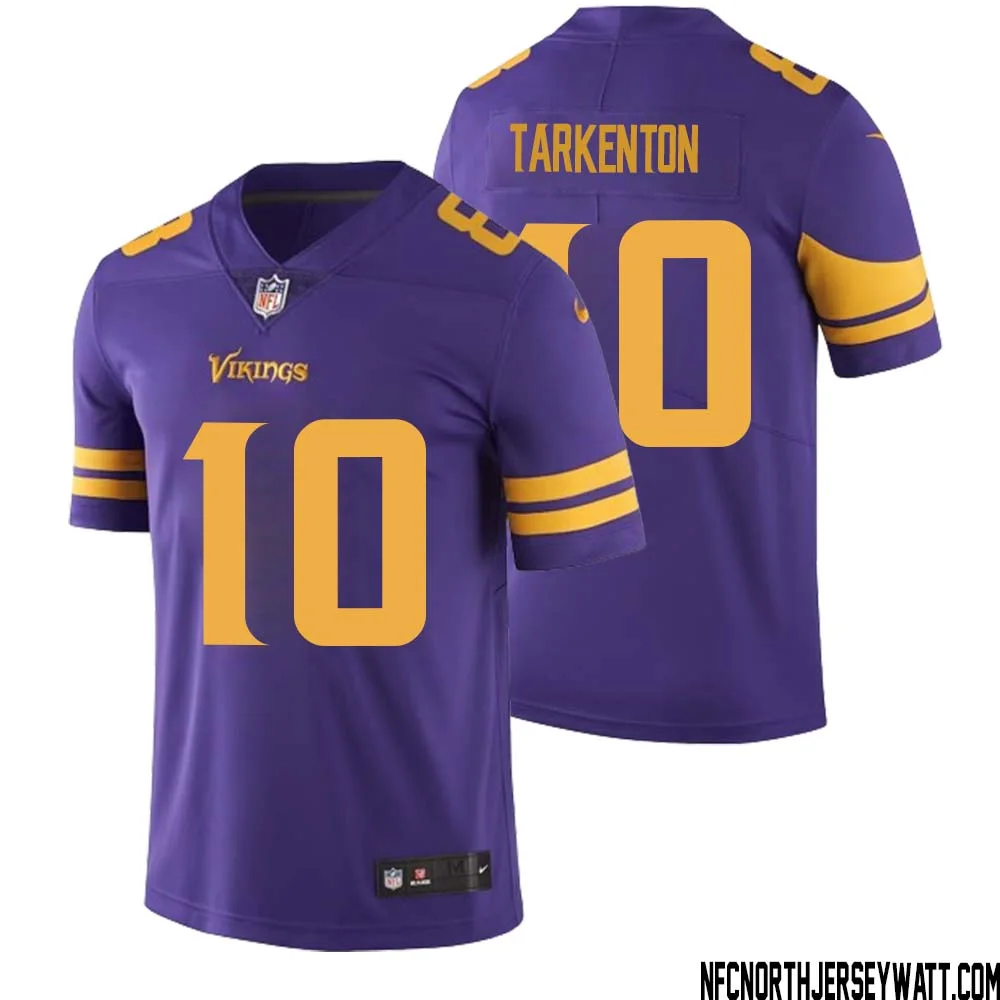 Fran Tarkenton No 10 Men Purple Minnesota Vikings Color Rush Vapor Untouchable Limited Jersey
