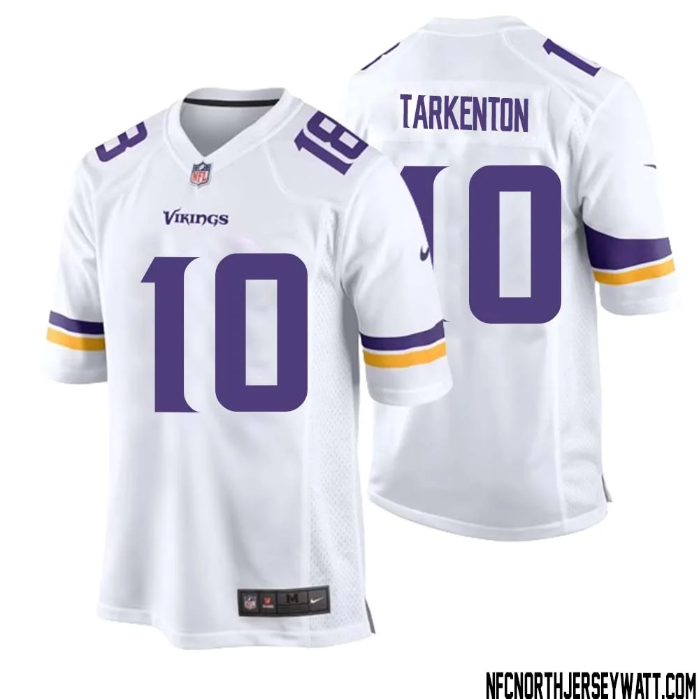 Fran Tarkenton No 10 Men White Minnesota Vikings Game Player Away Jersey 1
