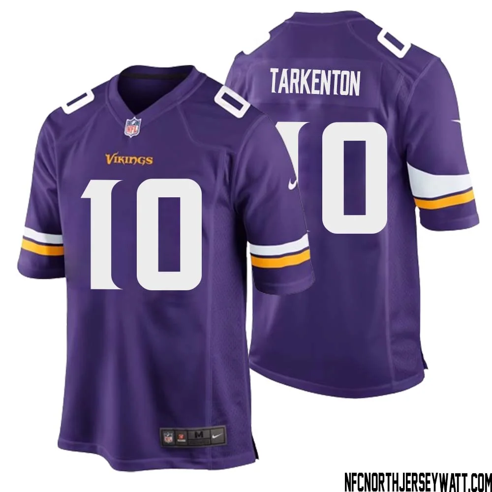 Fran Tarkenton No 10 Minnesota Vikings Game Jersey Court Purple for Mens 1