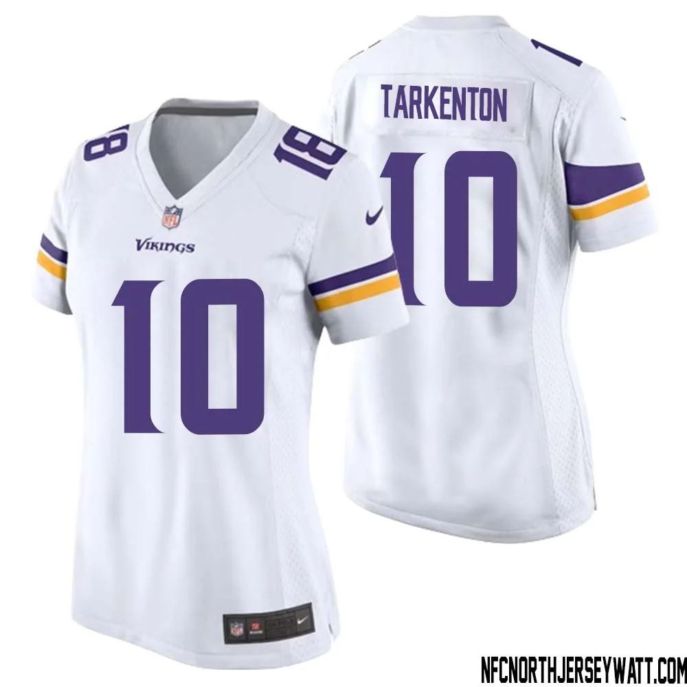 Fran Tarkenton No 10 Women White Minnesota Vikings Game Player Away Jersey 1
