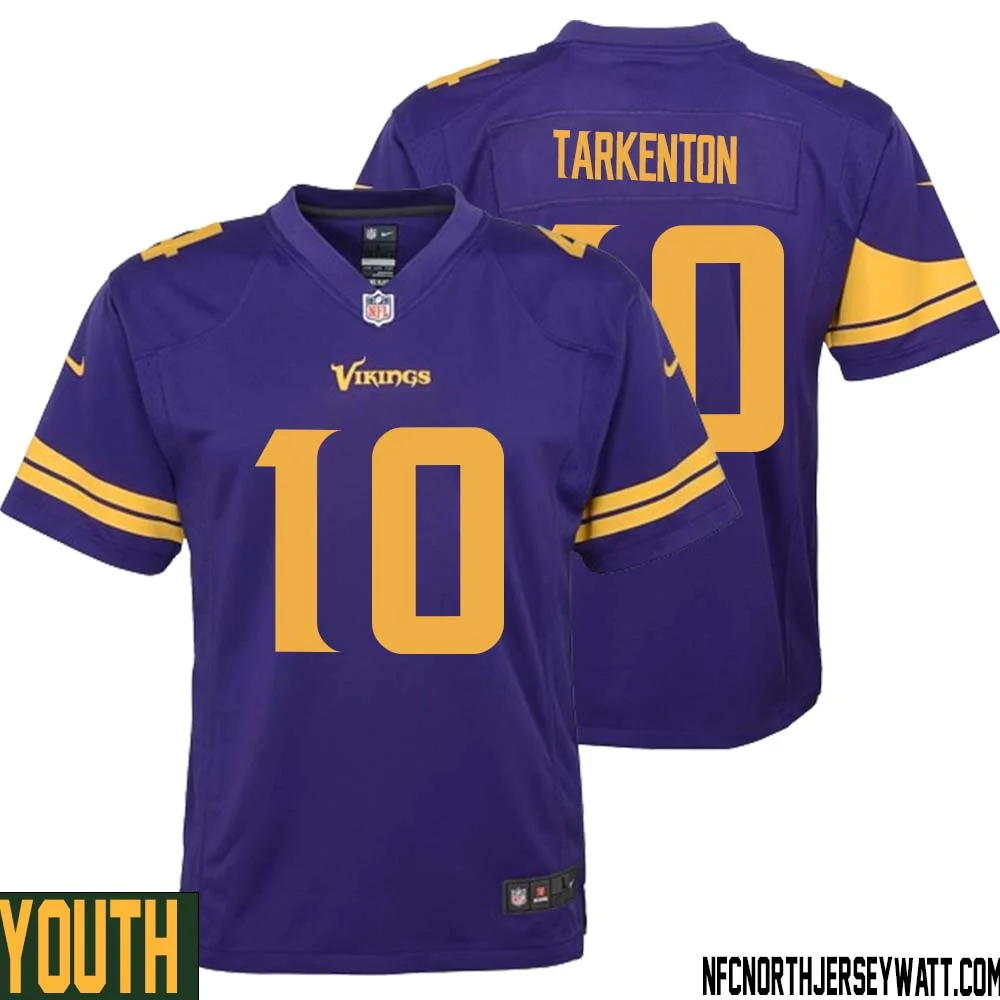 Fran Tarkenton No 10 Youth Purple Minnesota Vikings Alternate Game Jersey