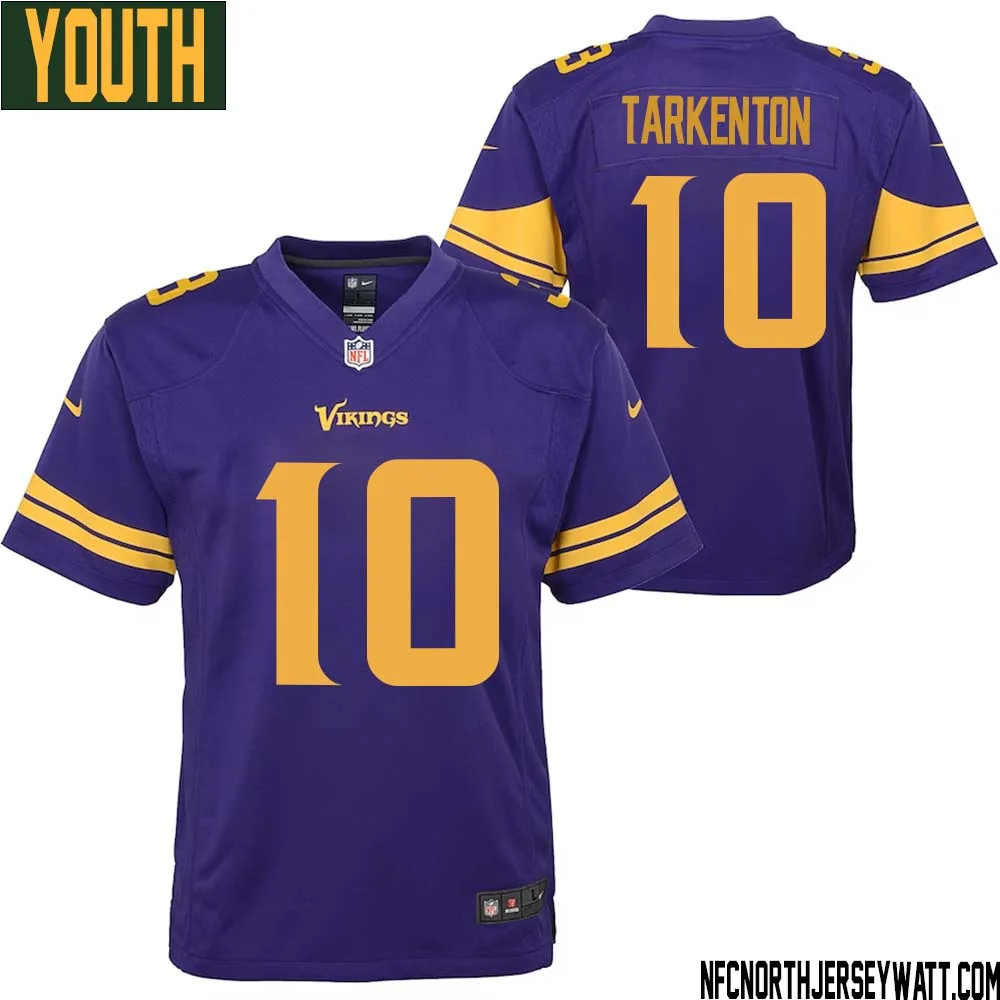 Fran Tarkenton No 10 Youth Purple Minnesota Vikings Color Rush Vapor Untouchable Limited Jersey