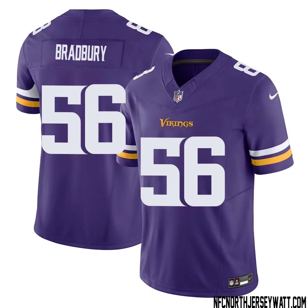 Garrett Bradbury No 56 Men Purple Minnesota Vikings Vapor F.U.S.E. Limited Jersey