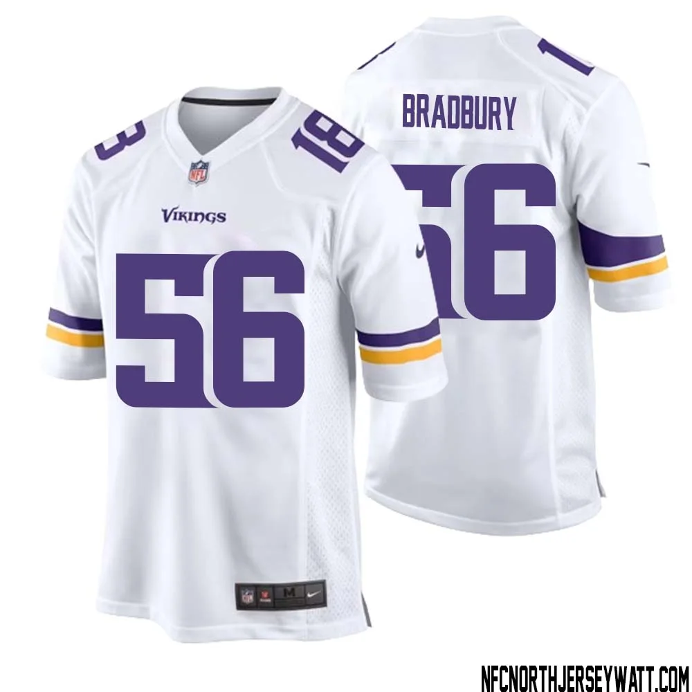 Garrett Bradbury No 56 Men White Minnesota Vikings Game Player Away Jersey