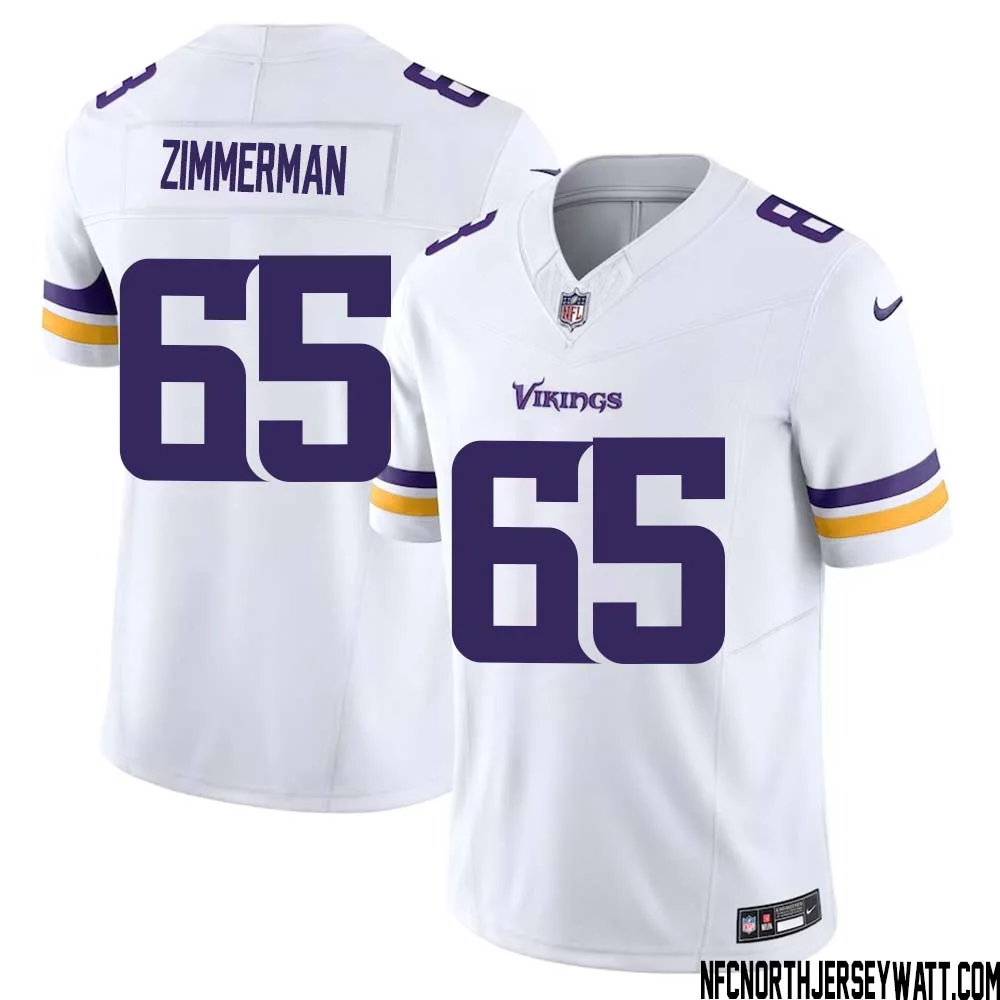 Gary Zimmerman No 65 Men White Minnesota Vikings Vapor F.U.S.E. Limited Jersey