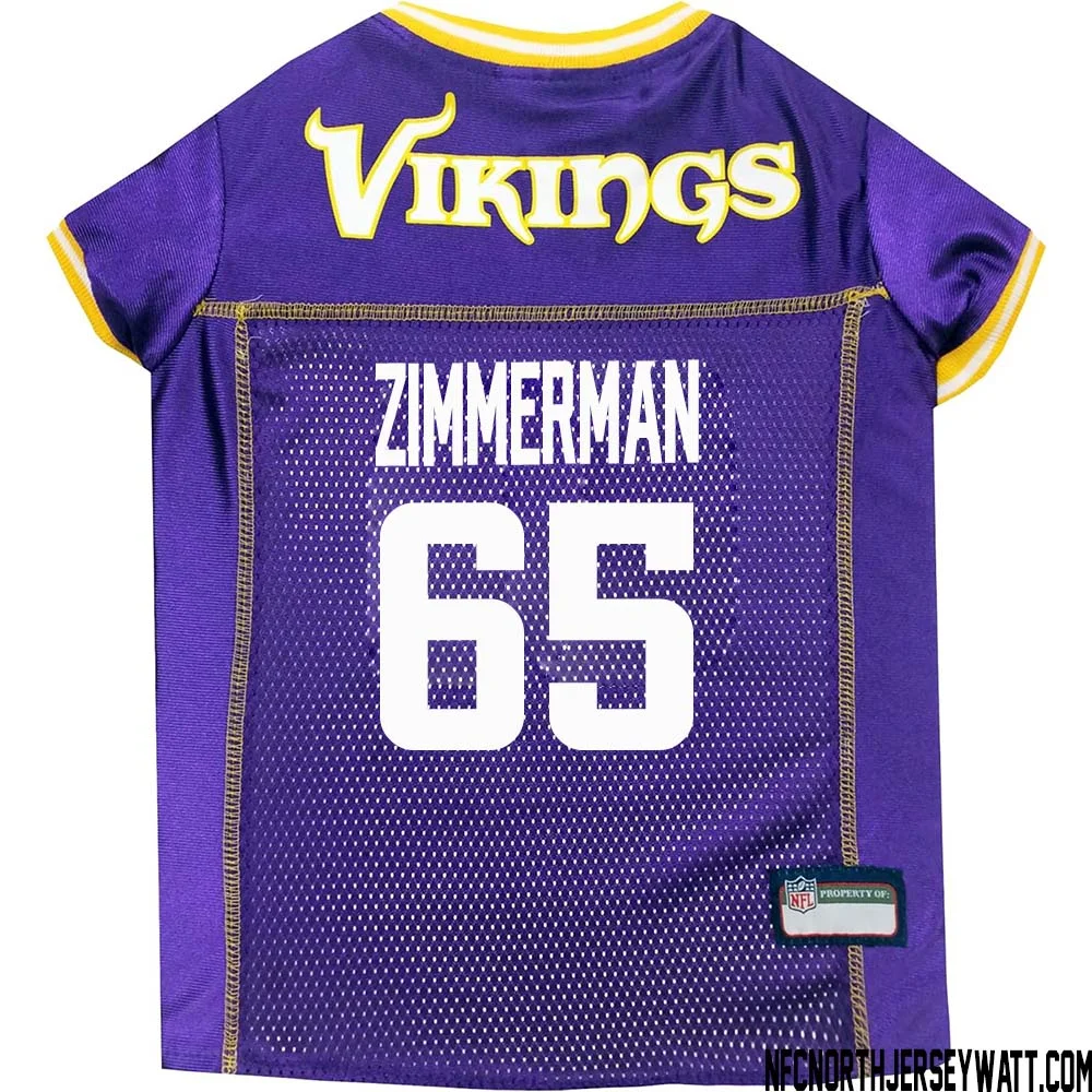 Gary Zimmerman No 65 Purple Minnesota Vikings Dog Jersey