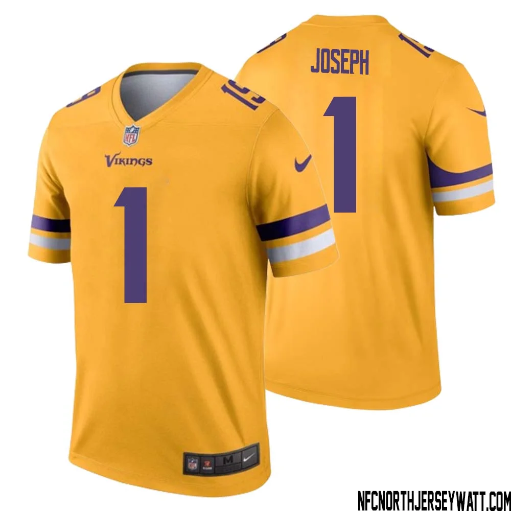 Greg Joseph No 1 Men Minnesota Vikings Gold Inverted Legend Jersey