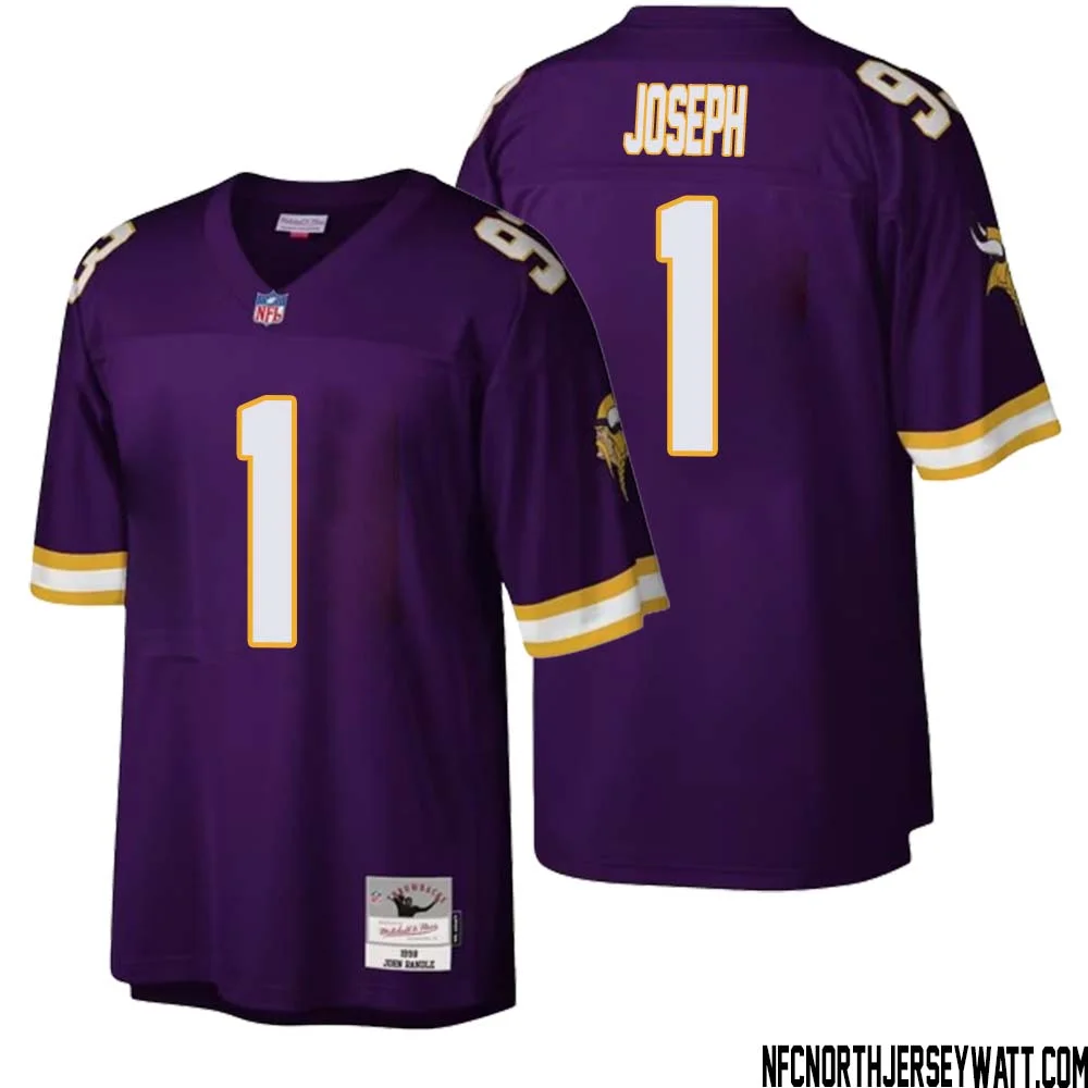 Greg Joseph No 1 Men Mitchell Ness Purple Minnesota Vikings Legacy Replica Jersey 1