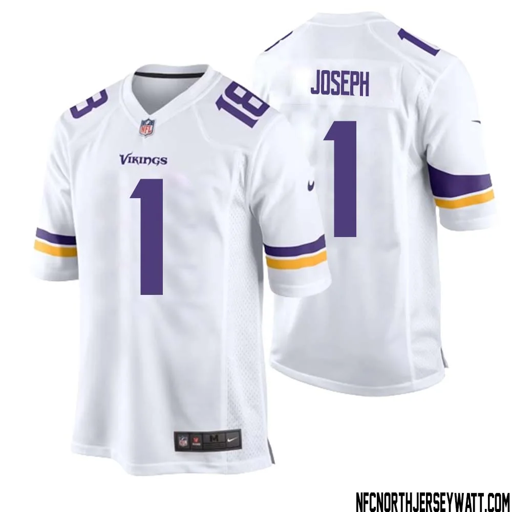 Greg Joseph No 1 Men White Minnesota Vikings Game Player Away Jersey