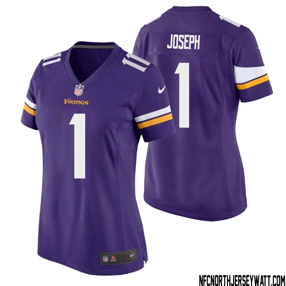 Greg Joseph No 1 Minnesota Vikings Game Jersey Court Purple for Womens