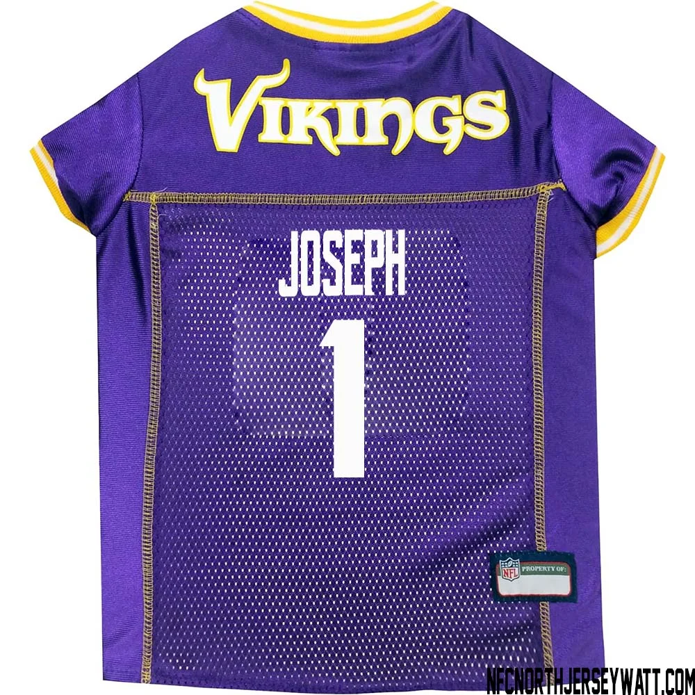 Greg Joseph No 1 Purple Minnesota Vikings Dog Jersey 1
