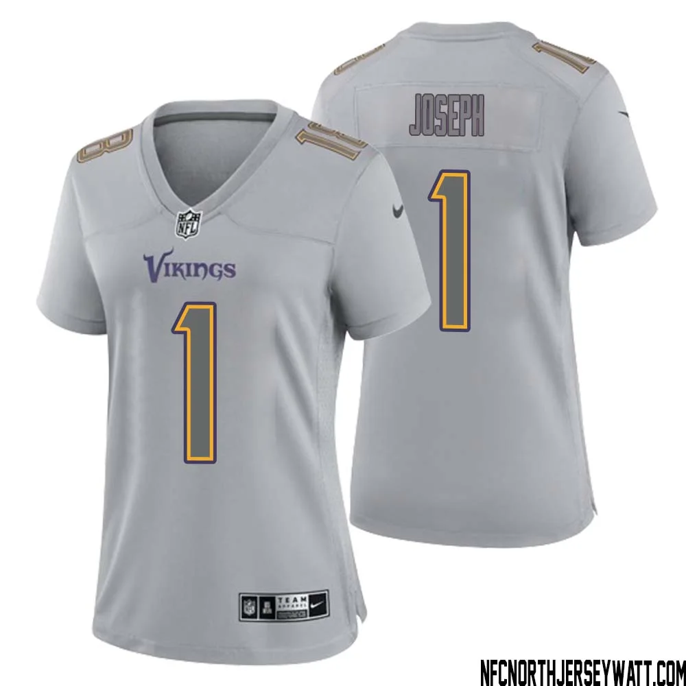 Greg Joseph No 1 Women Gray Minnesota Vikings Atmosphere Fashion Game Jersey 1