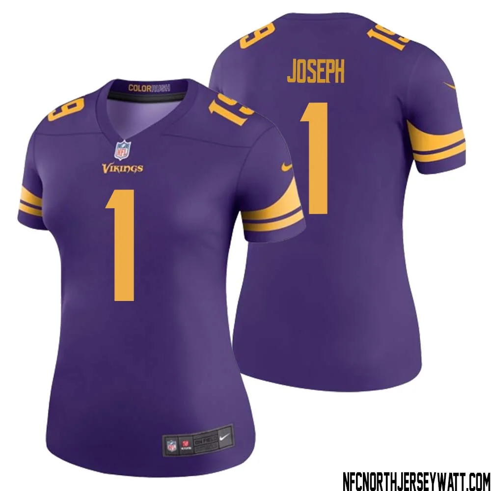 Greg Joseph No 1 Women Purple Minnesota Vikings Color Rush Vapor Untouchable Limited Jersey