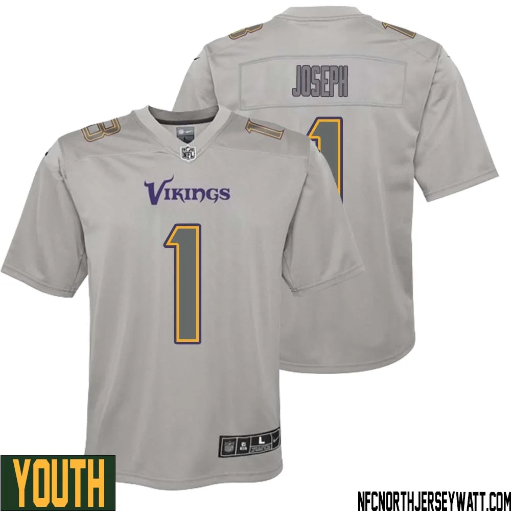Greg Joseph No 1 Youth Gray Minnesota Vikings Atmosphere Fashion Game Jersey