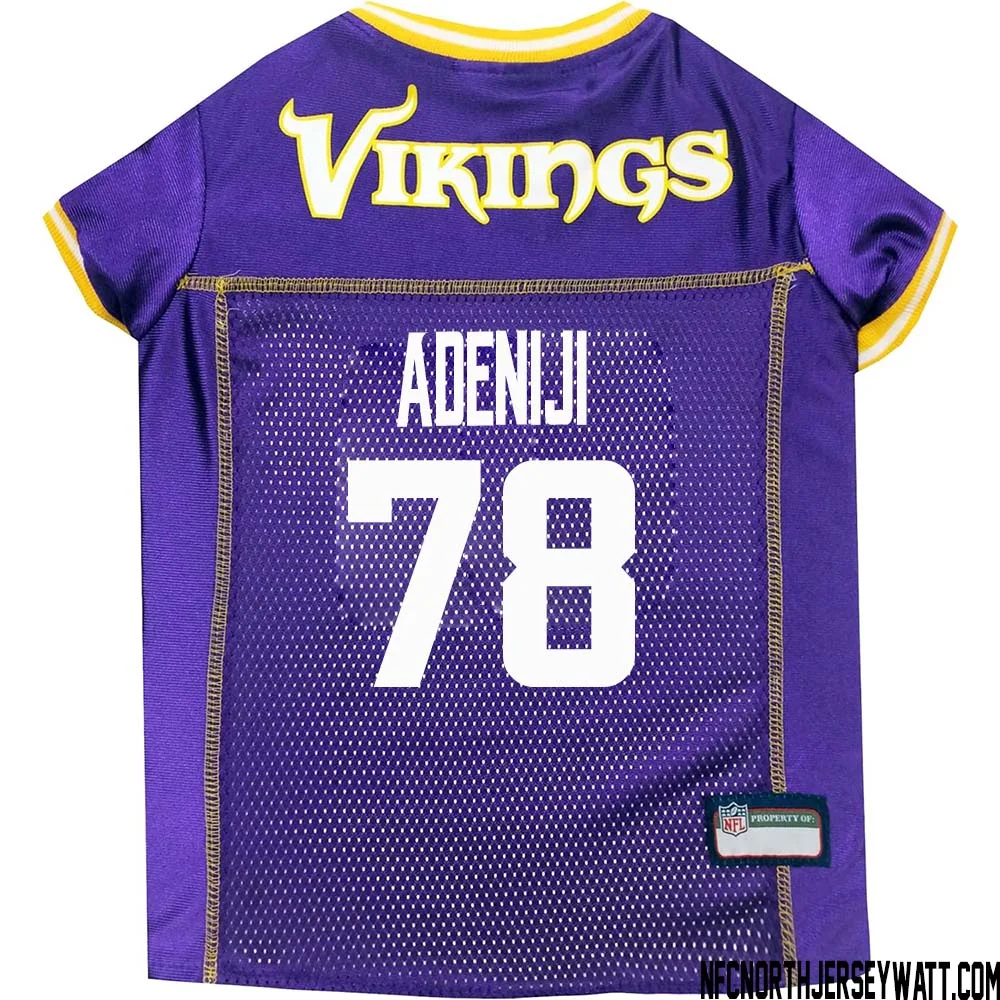Hakeem Adeniji No 78 Purple Minnesota Vikings Dog Jersey