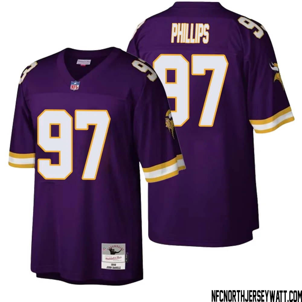 Harrison Phillips No 97 Men Mitchell Ness Purple Minnesota Vikings Legacy Replica Jersey