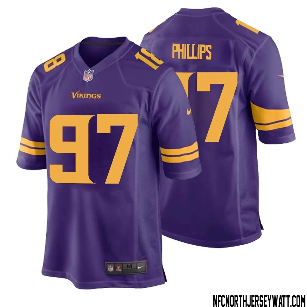 Harrison Phillips No 97 Men Purple Minnesota Vikings Alternate Game Jersey 1