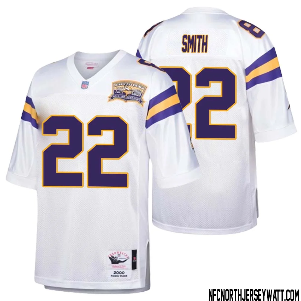 Harrison Smith No 22 Men Mitchell Ness White Minnesota Vikings Authentic Throwback Retired Player Jersey