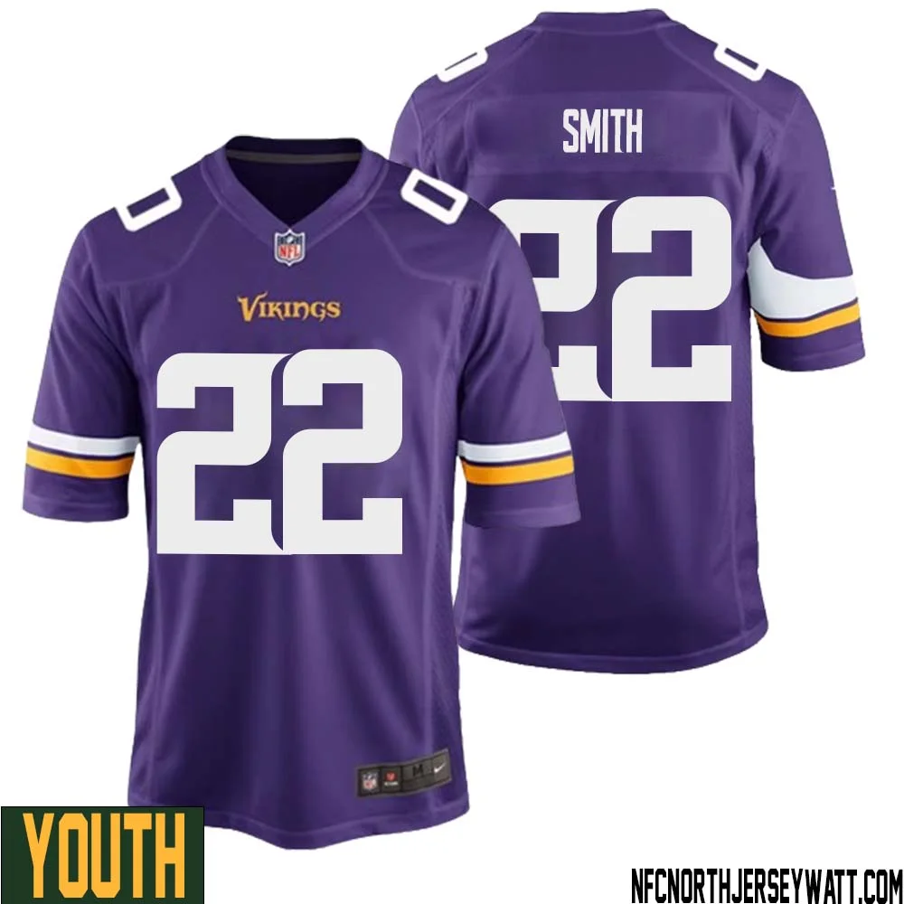 Harrison Smith No 22 Minnesota Vikings Game Jersey Court Purple for Youth