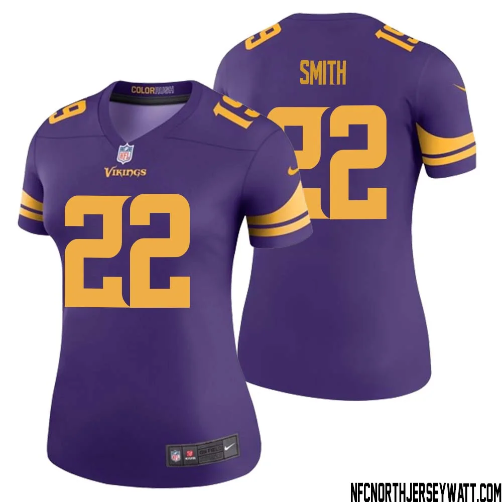 Harrison Smith No 22 Women Purple Minnesota Vikings Color Rush Vapor Untouchable Limited Jersey 1