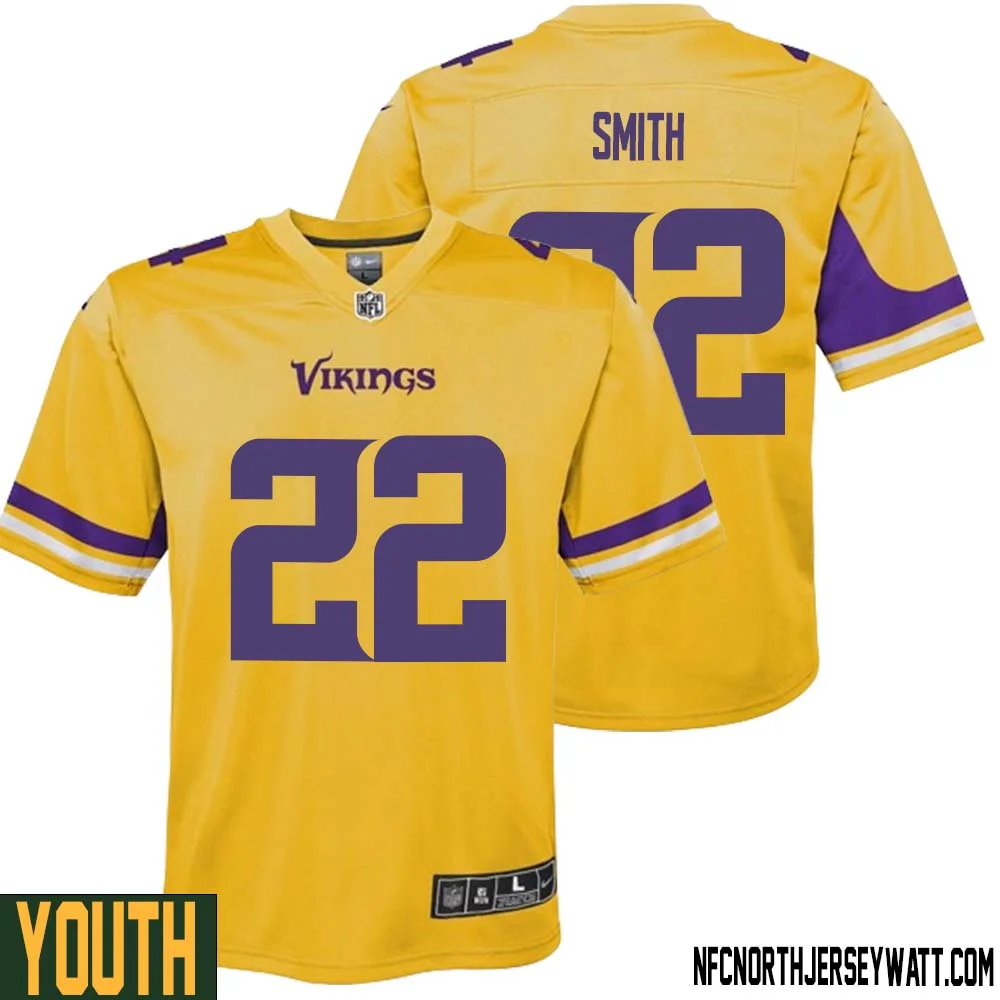 Harrison Smith No 22 Youth Minnesota Vikings Gold Inverted Legend Jersey