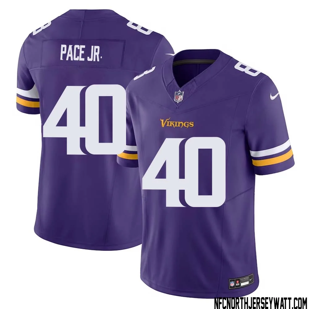 Ivan Pace Jr. No 40 Men Purple Minnesota Vikings Vapor F.U.S.E. Limited Jersey
