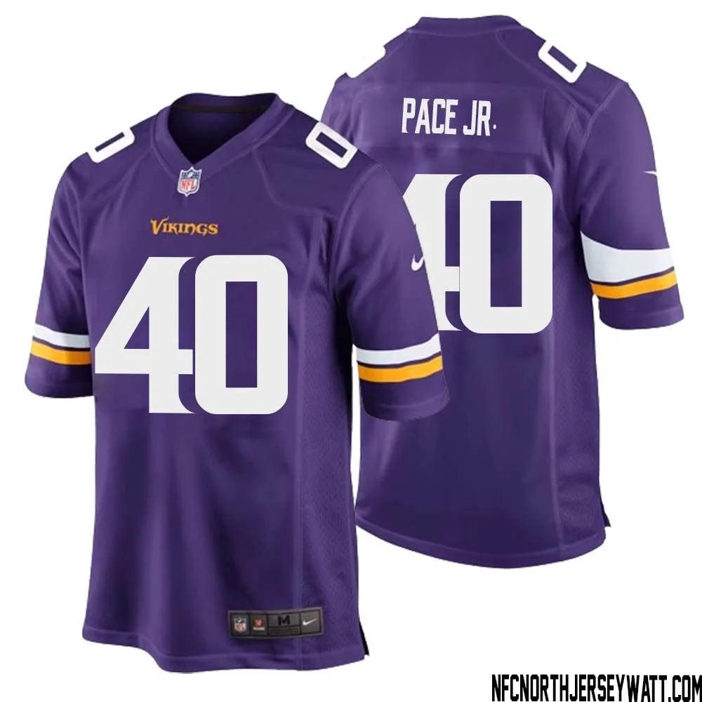 Ivan Pace Jr. No 40 Minnesota Vikings Game Jersey Court Purple for Mens