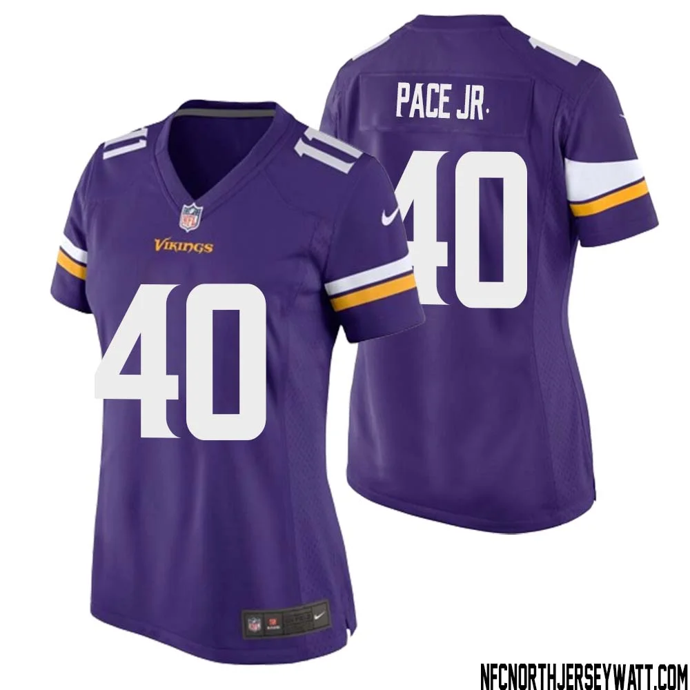 Ivan Pace Jr. No 40 Minnesota Vikings Game Jersey Court Purple for Womens 1