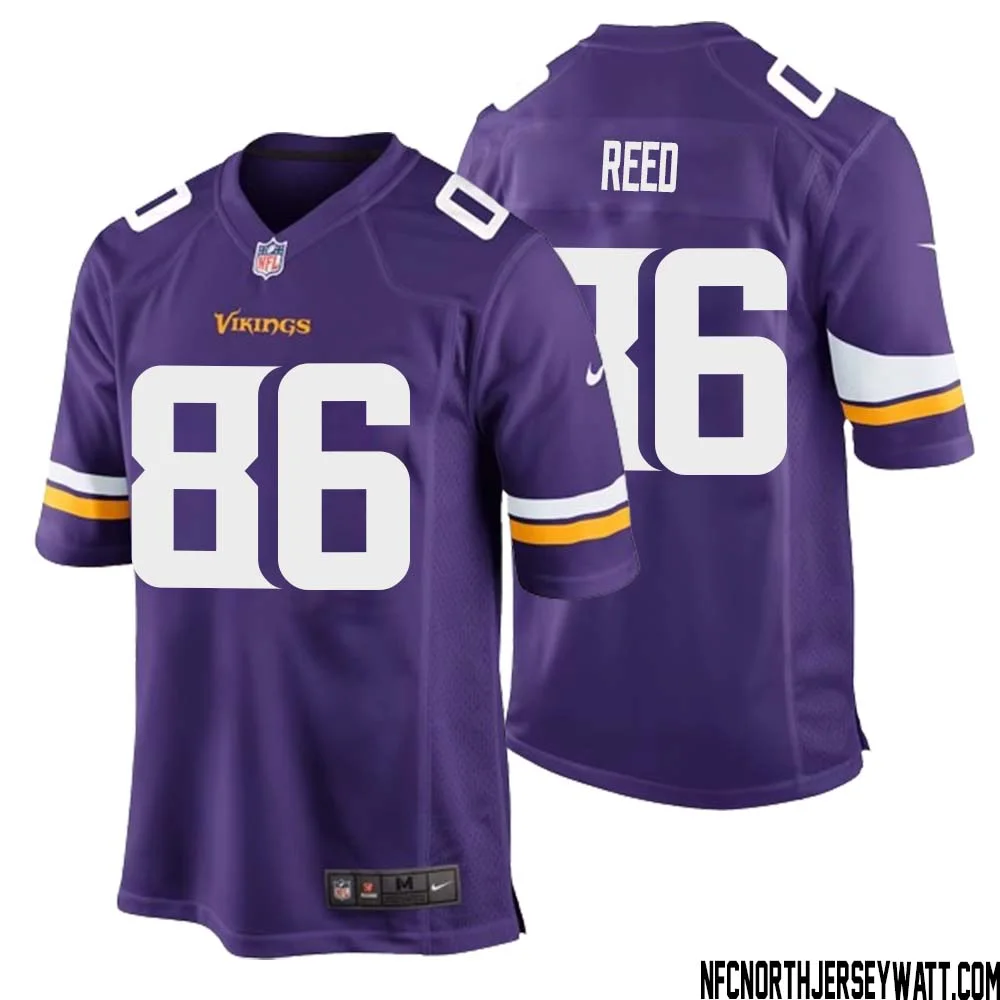 Jake Reed No 86 Minnesota Vikings Game Jersey Court Purple for Mens 1