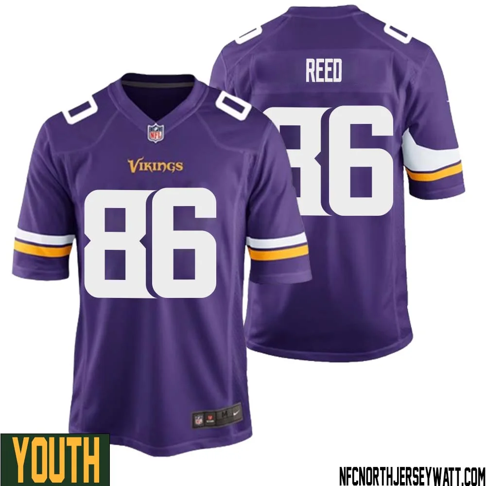 Jake Reed No 86 Minnesota Vikings Game Jersey Court Purple for Youth 1