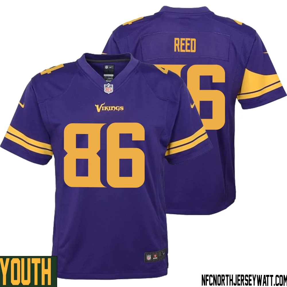Jake Reed No 86 Youth Purple Minnesota Vikings Alternate Game Jersey 1