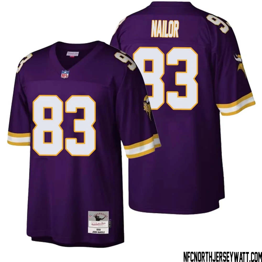 Jalen Nailor No 83 Men Mitchell Ness Purple Minnesota Vikings Legacy Replica Jersey 1