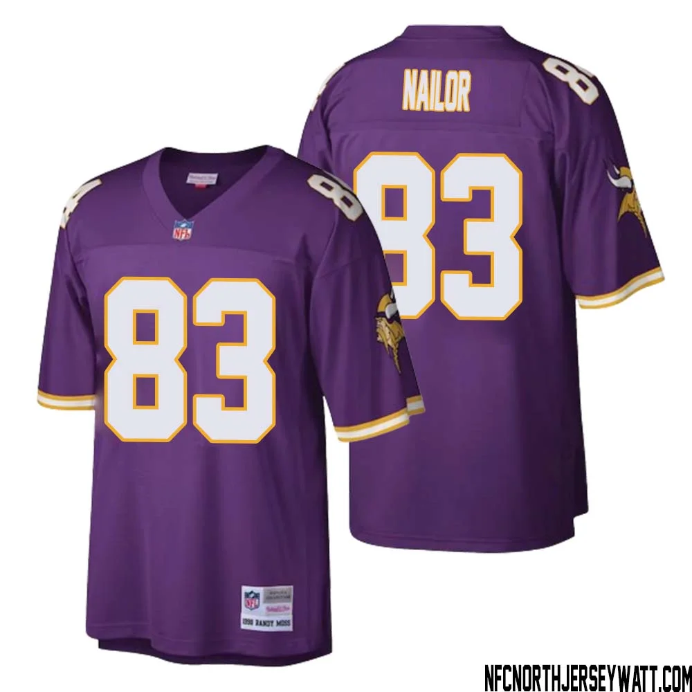 Jalen Nailor No 83 Men Mitchell Ness Purple Minnesota Vikings Retired Player Legacy Replica Jersey