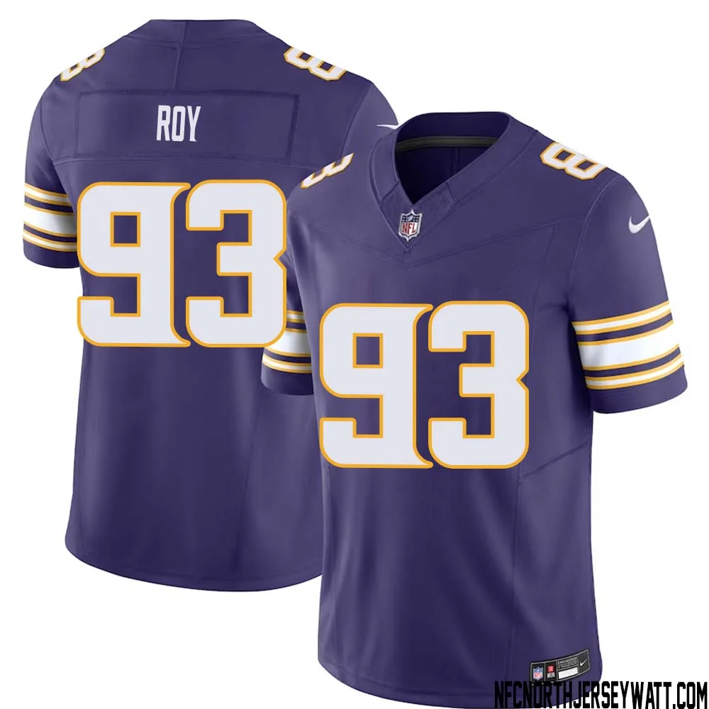 Jaquelin Roy No 93 Mens Purple Minnesota Vikings Vapor F.U.S.E. Limited Jersey 1