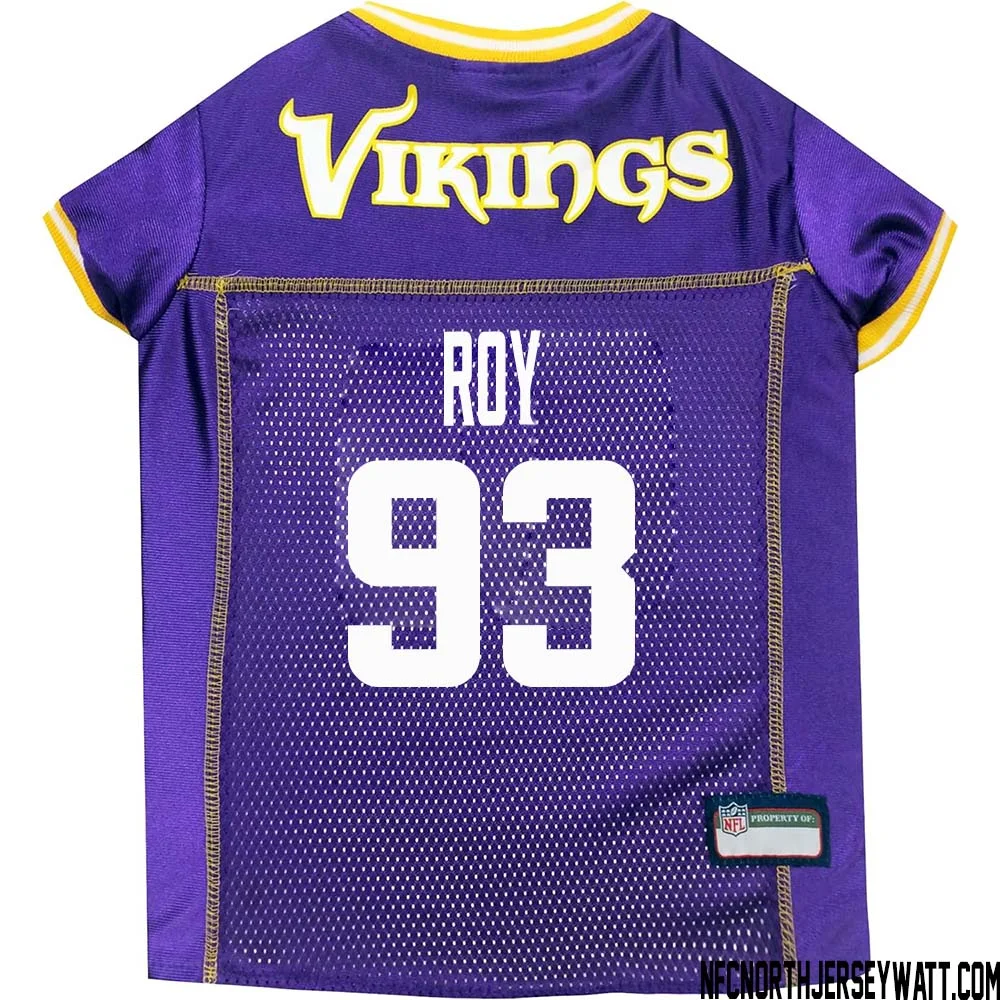 Jaquelin Roy No 93 Purple Minnesota Vikings Dog Jersey 1