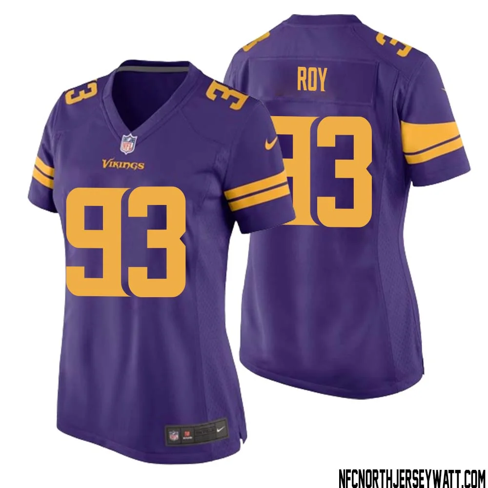 Jaquelin Roy No 93 Women Purple Minnesota Vikings Alternate Game Jersey