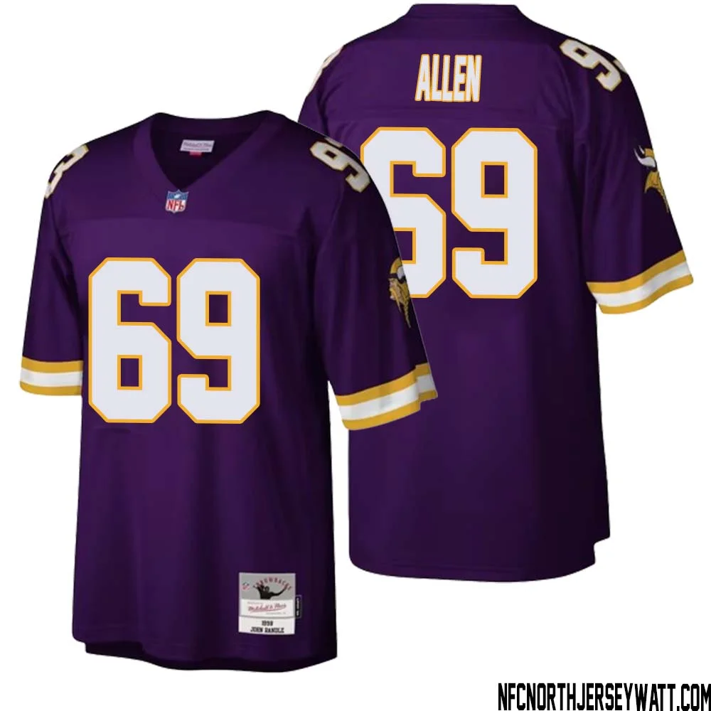 Jared Allen No 69 Men Mitchell Ness Purple Minnesota Vikings Legacy Replica Jersey 1