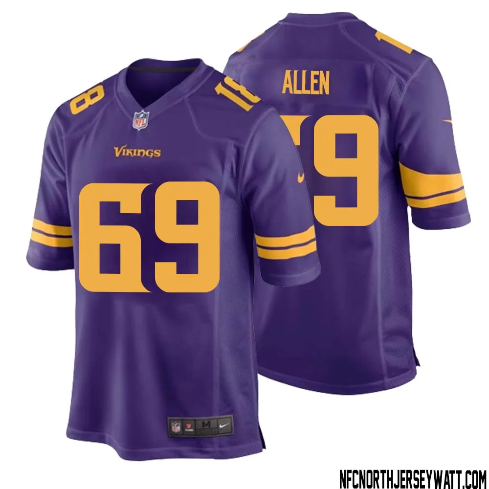 Jared Allen No 69 Men Purple Minnesota Vikings Alternate Game Jersey
