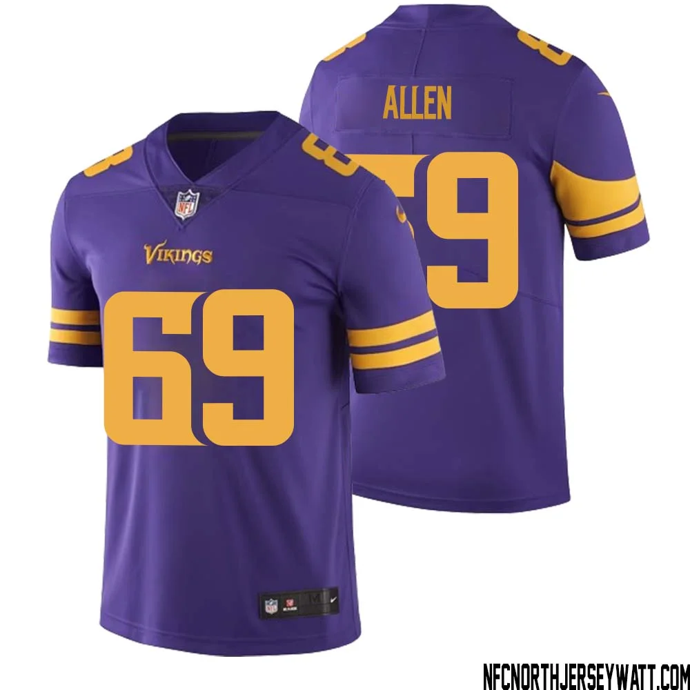 Jared Allen No 69 Men Purple Minnesota Vikings Color Rush Vapor Untouchable Limited Jersey