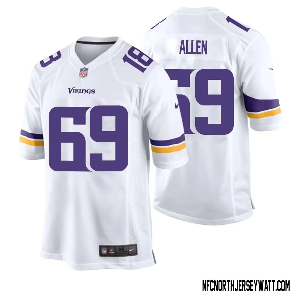 Jared Allen No 69 Men White Minnesota Vikings Game Player Away Jersey 1