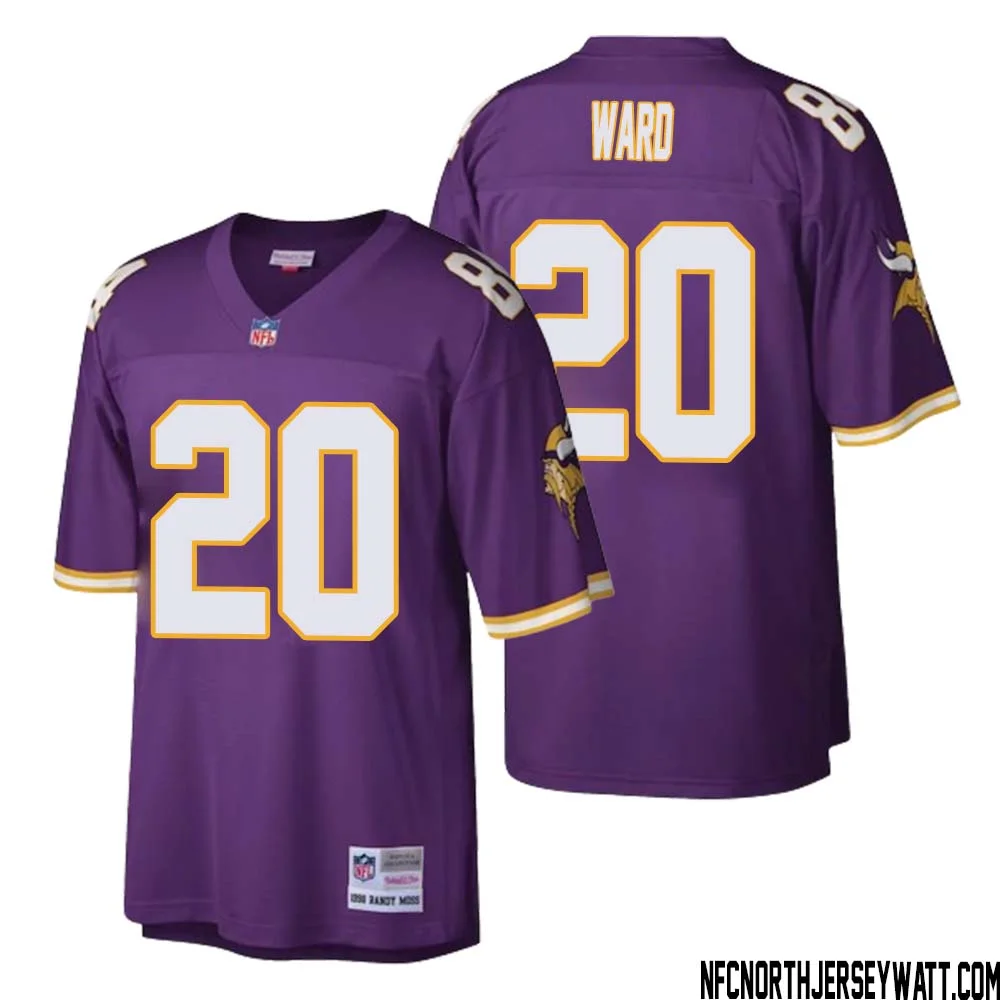 Jay Ward No 20 Men Mitchell Ness Purple Minnesota Vikings Retired Player Legacy Replica Jersey