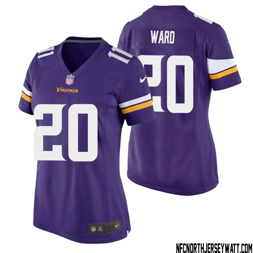 Jay Ward No 20 Minnesota Vikings Game Jersey Court Purple for Womens